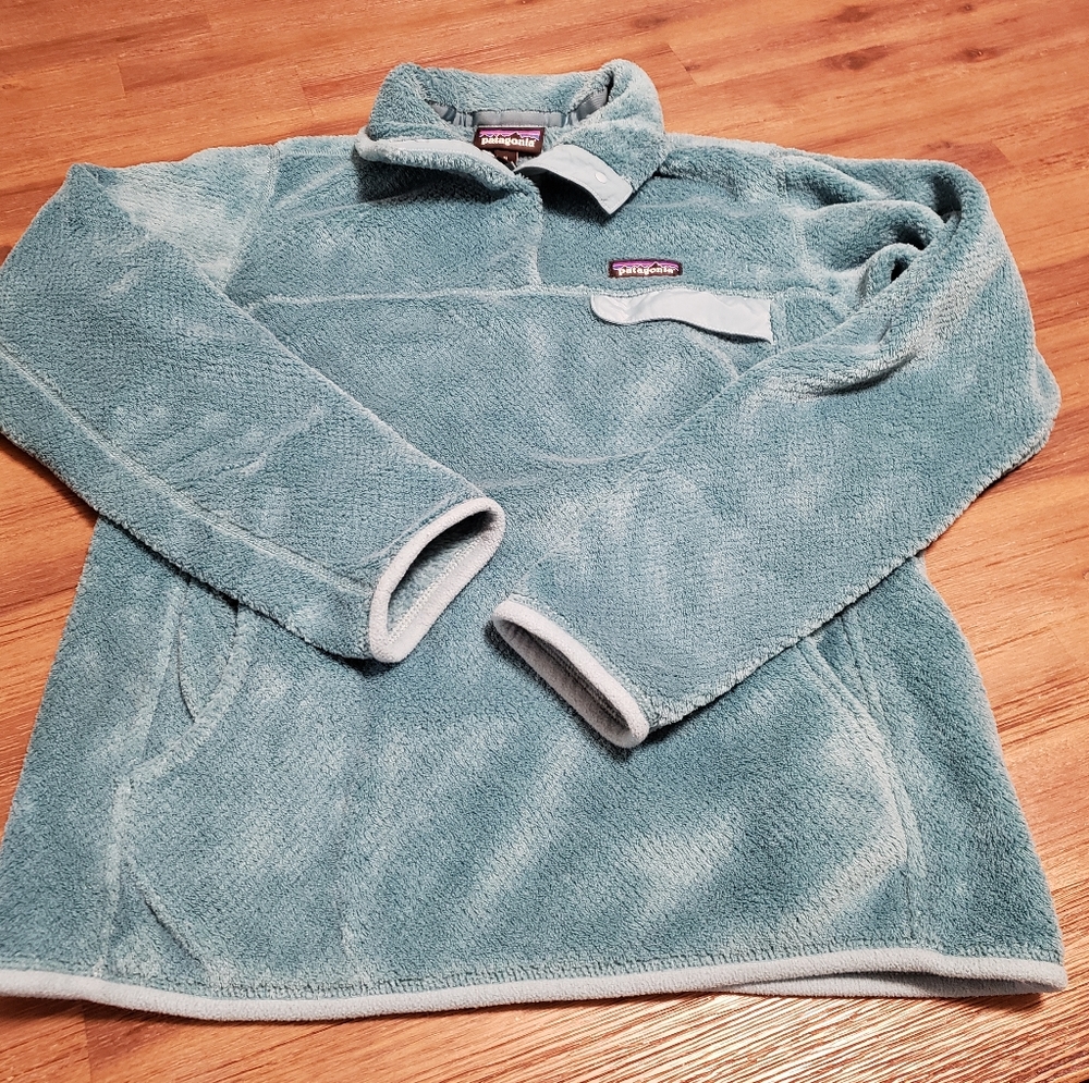 Teal Patagonia pull over fleece 1/4 snap